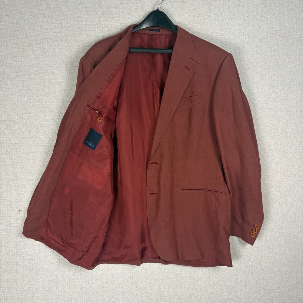 Vintage 100% Linen Sport Coat Mens 54 US 48R Blazer Quiet Luxury Made in Italy
